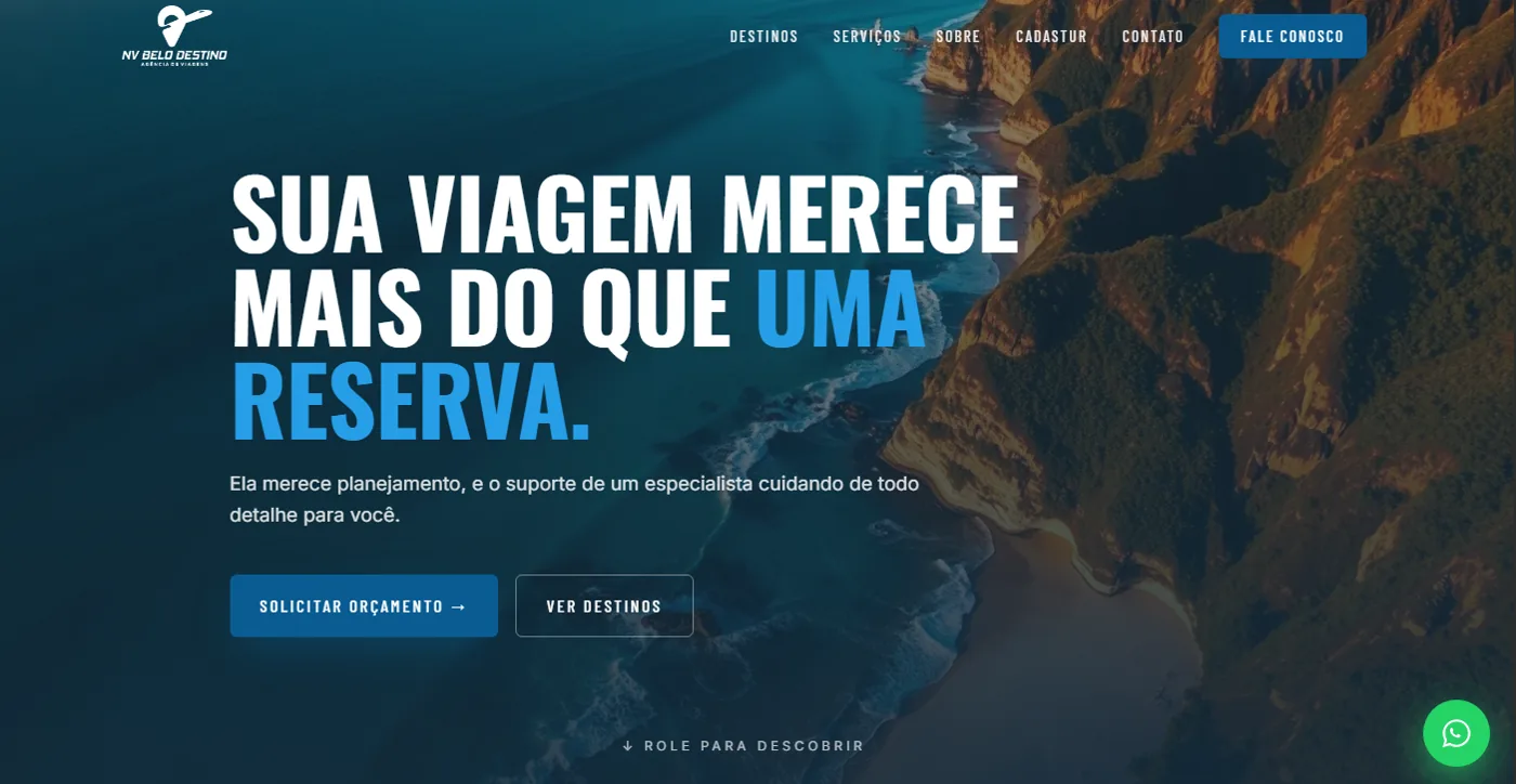 Site entregue para NV Belo Destino