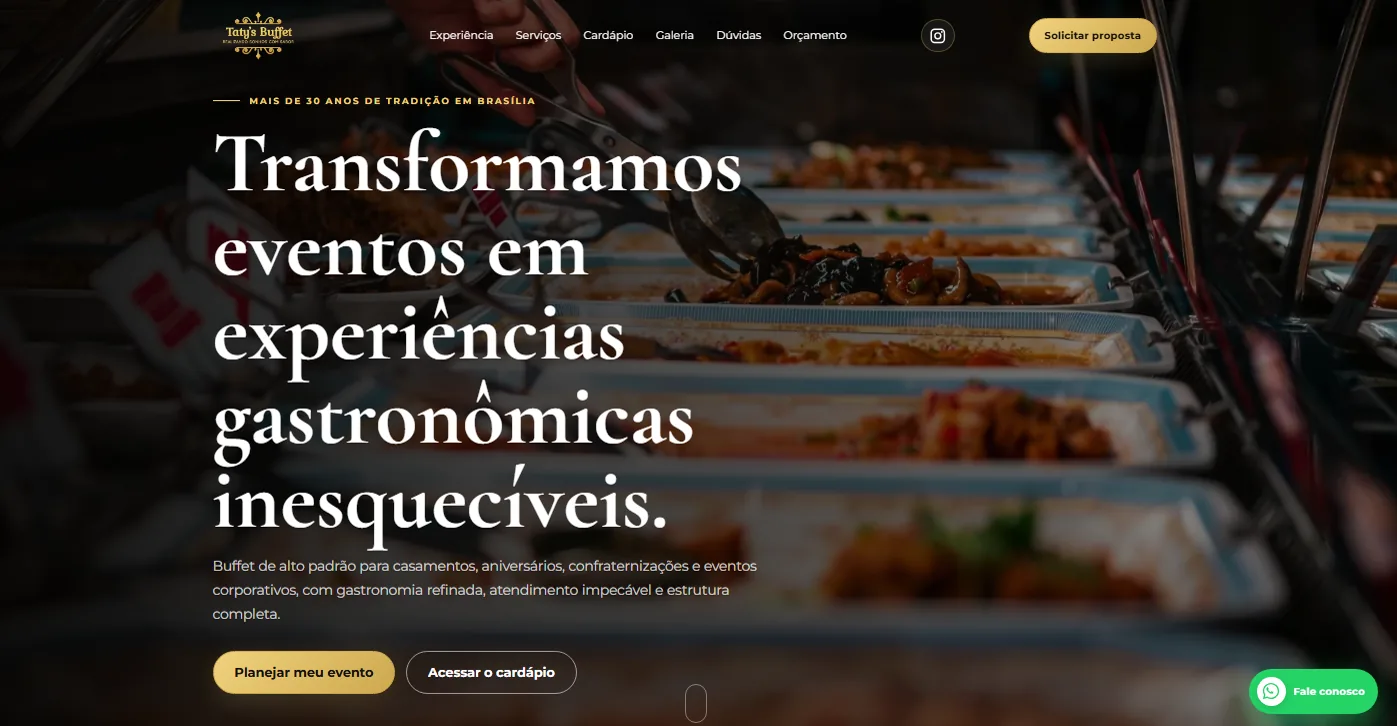 Site entregue para Tatys Buffet