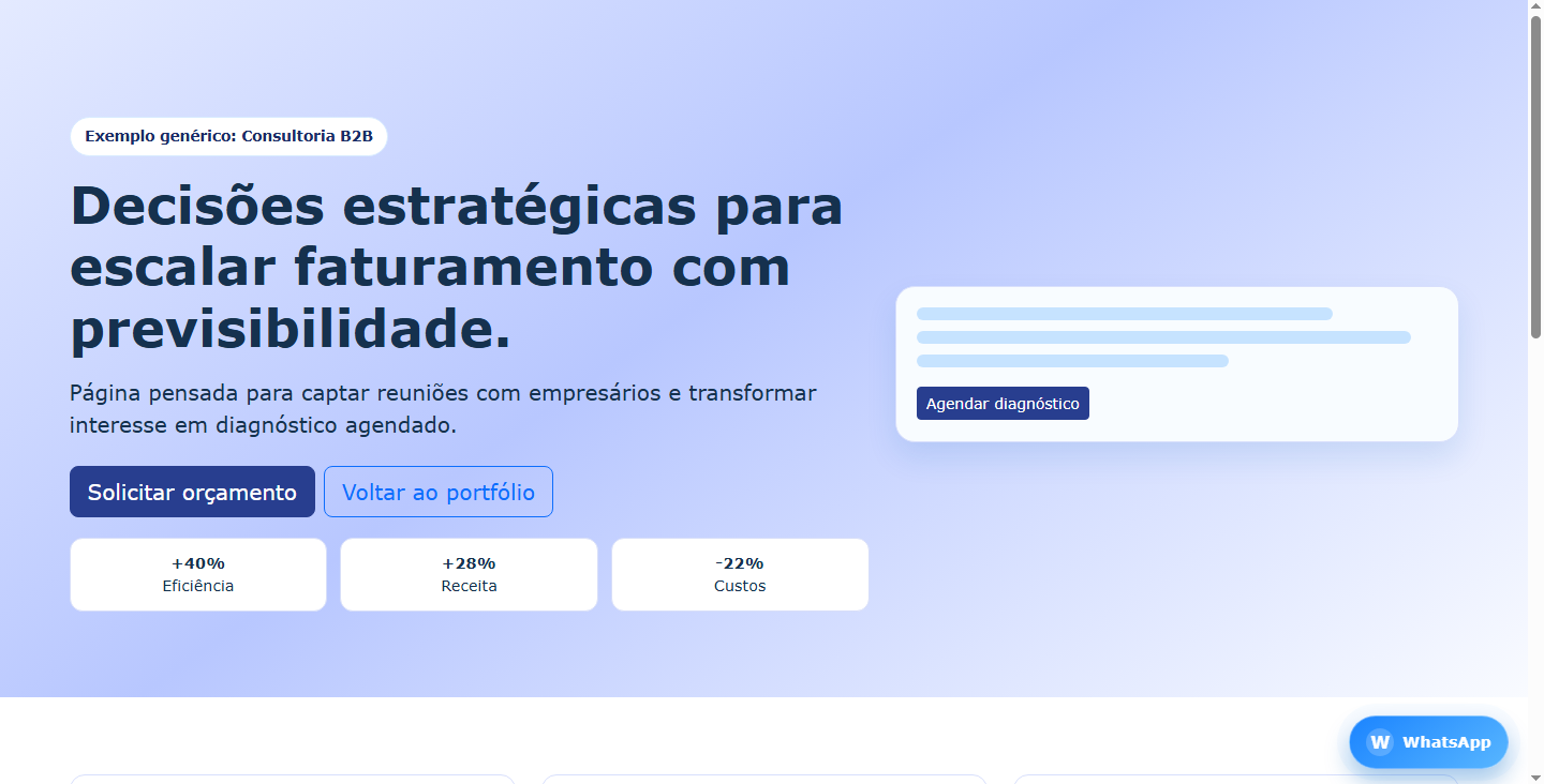 Miniatura do exemplo de landing page para consultoria empresarial