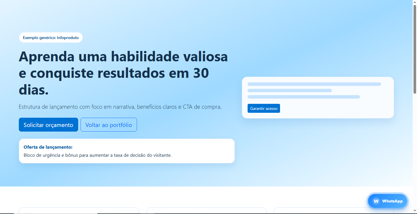 Miniatura do exemplo de landing page para produto digital